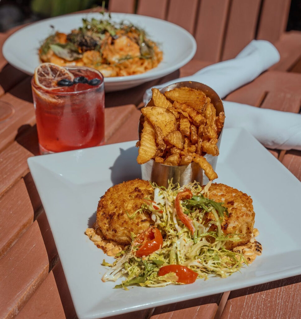 fried dish with fries and salad on the side long beach island nj restaurants