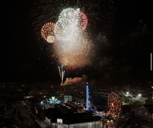 Fireworks illuminate the sky over Fantasy Island in Beach Haven | Image by Oakleaf Media