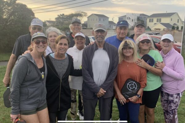 Members of the Ship Bottom Pickleball group pose for a photo after some open play