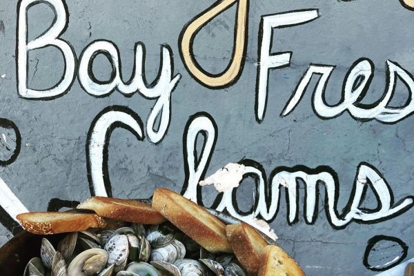 The Famous Clams and Garlic Bread | Image by Polly's Dock